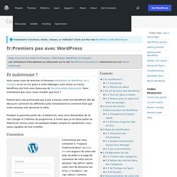 fr:Premiers pas avec WordPress