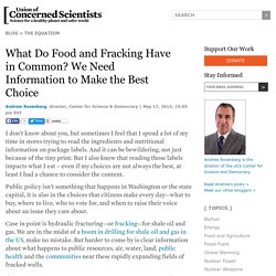 What Do Food and Fracking Have in Common? We Need Information to Make the Best Choice