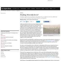 Fracking: How risky for us?