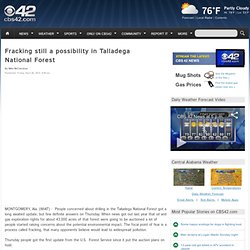 Fracking still a possibility in Talladega National Forest