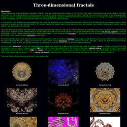 Soler's Fractal Gallery: Three-dimensional fractals