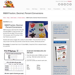 M&M Fraction, Decimal, Percent Conversions