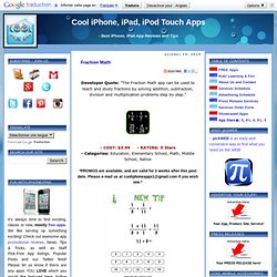 Cool iPhone, iPad and iPod Touch Apps: Fraction Math