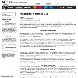 Fractional Calculus III