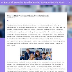 How to find Fractional Executives In Canada