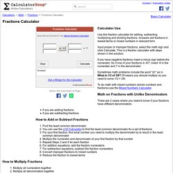 Fractions Calculator