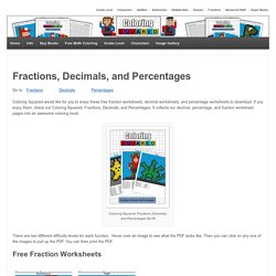 Fractions, Decimals, and Percentages - Coloring Squared