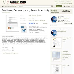 Fractions Decimals and Percents Activity - Colton Greenlaw