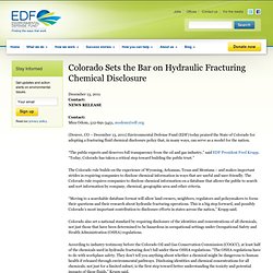 Colorado Sets the Bar on Hydraulic Fracturing Chemical Disclosure