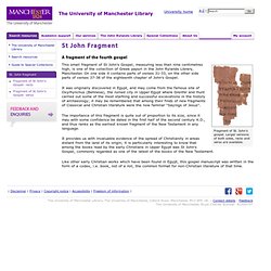 St. John fragment (The John Rylands University Library - The University of Manchester)