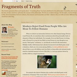 Monkeys Reject Food From People Who Are Mean To Fellow Humans