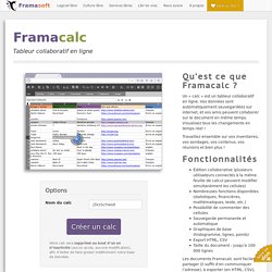 Framacalc - Tableur collaboratif en ligne