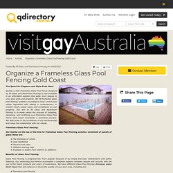 Organize a Frameless Glass Pool Fencing Gold Coast