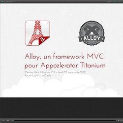 alloy, un framework MVC pour Appcelerator Titanium mobile