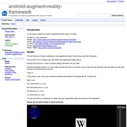 android-augment-reality-framework - A framework for creating augmented reality Apps on Android