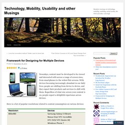 Technology, Mobility, Usability and other Musings