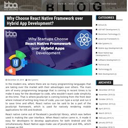 Why Choose React Native Framework over Hybrid App Development? - KBA Systems