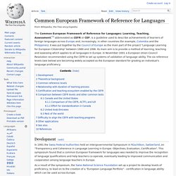 Common European Framework of Reference for Languages