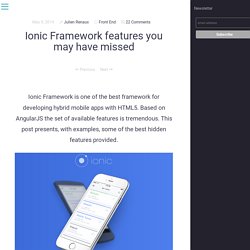 Ionic Framework features you may have missed