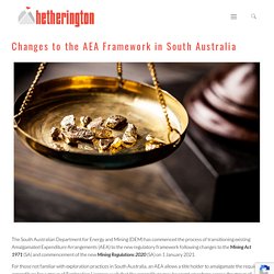 Changes to the AEA Framework in South Australia - Hetherington