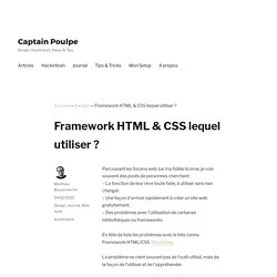 Framework HTML & CSS lequel utiliser ?