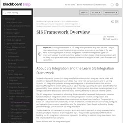 SIS Framework Overview - Blackboard Help