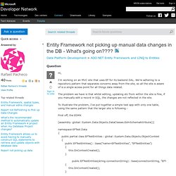Entity Framework not picking up manual data changes in the DB - What's going on????