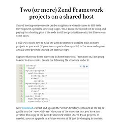 Two (or more) Zend Framework projects on a shared host ¶ Focus