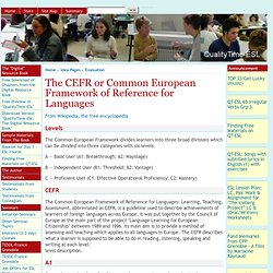 The CEFR or Common European Framework of Reference for Languages
