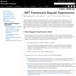 .NET Framework Regular Expressions