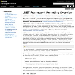 .NET Remoting Overview