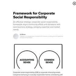 Framework for Corporate Social Responsibility