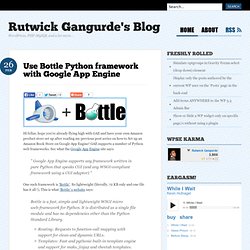 Bottle Python framework + Google App Engine