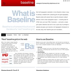 Baseline - a designer framework by ProjetUrbain.com