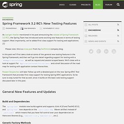 Spring Framework 3.2 RC1: New Testing Features