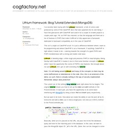 Lithium Framework: Blog Tutorial Extended (MongoDB)