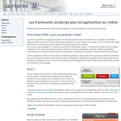 Les frameworks JavaScript pour les applications sur mobile