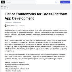 List of Frameworks for Cross-Platform App Development - DEV Community
