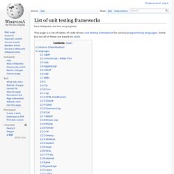 List of unit testing frameworks