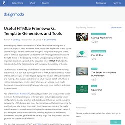 Useful HTML5 Frameworks, Template Generators and Tools
