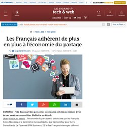 Les Français adhèrent de plus en plus à l'économie du partage