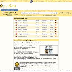Français - Allemand Dictionnaire - leo.org: Forum home