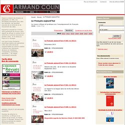 Revue Le Français aujourd'hui - Maison d'édition Armand Colin.