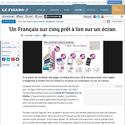 Livres : Un Français sur cinq lira sur un écran