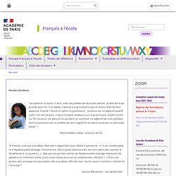 Français à l'école - Académie de Paris