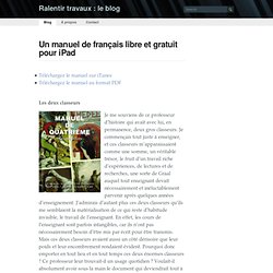 Yann Houry - Un manuel de français libre et gratuit pour iPad