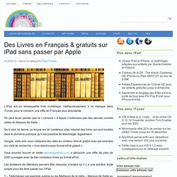 Des Livres en Français & gratuits sur iPad sans passer par Apple