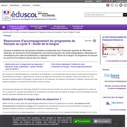 Français - Ressources français C4 : étude de la langue