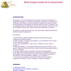 guide français-roumain de la communication - Projet Babel