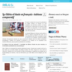 Les Bibles d'étude en français : tableau comparatif